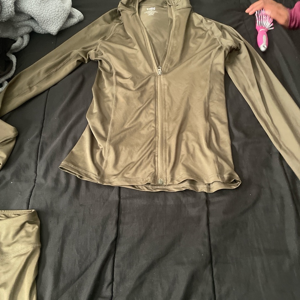 SWANK Green Lightweight Zip-Up Jacket